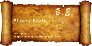 Bizony Ervin névjegykártya